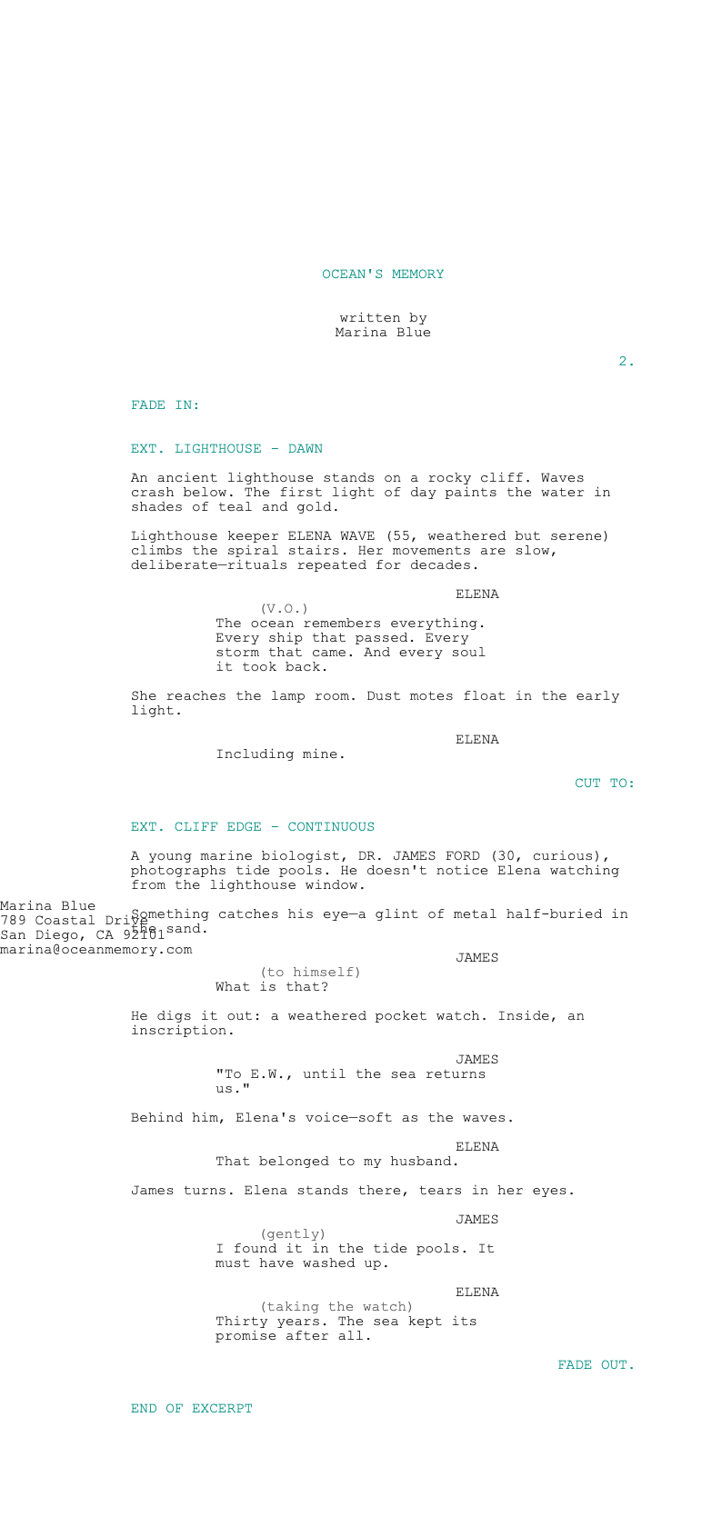 Teal accent screenplay